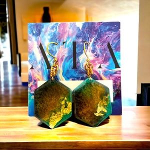 Artisan handcrafted resin earrings jewelry